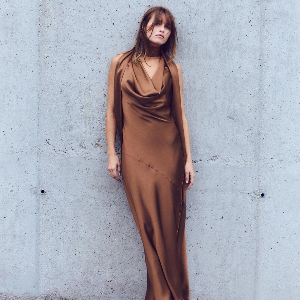 Dress with Matching Neck Scarf